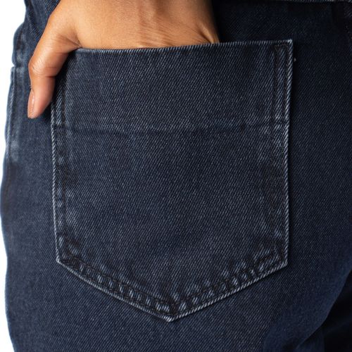 Calça Jeans Feminina Sawary Wide Leg Cintura Média Azul