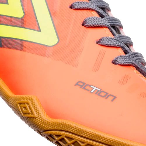 Chuteira Infantil Umbro Futsal Action Estilo Verniz Coral