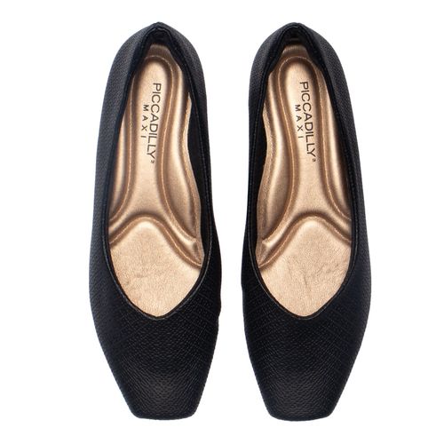 Sapato Feminino Piccadilly Napa Texturizado Preto