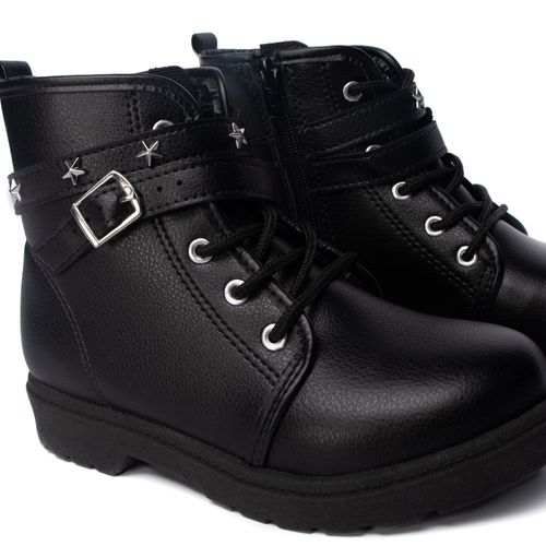 Coturno Infantil Molekinha Napa Tira Estrelas Preto