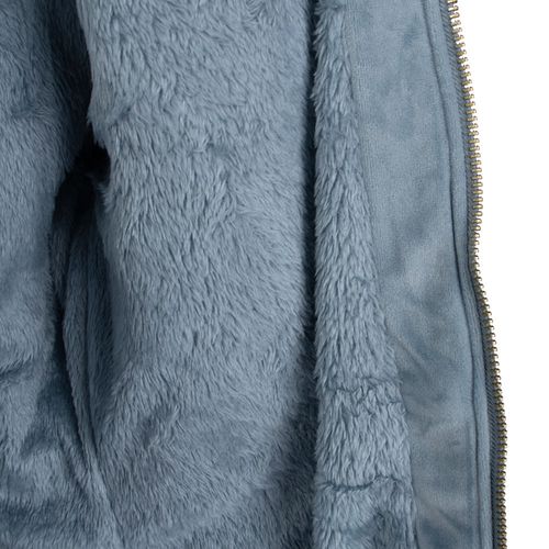 Jaqueta Feminina Sea Surf Puffer Veludo Capuz Azul Claro