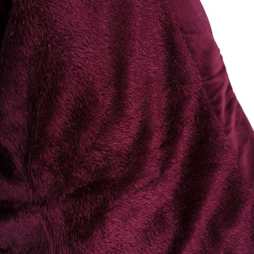 Jaqueta Feminina Sea Surf Puffer Veludo Capuz Vinho