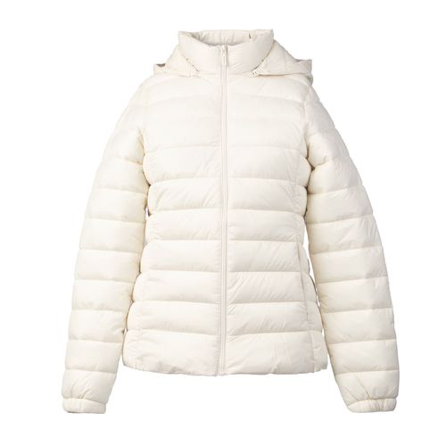 Jaqueta Feminina Blue Rose Puffer Capuz Off White