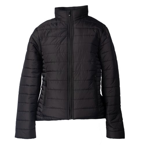 Jaqueta Feminina Blue Rose Puffer Zíper Estruturada Preto