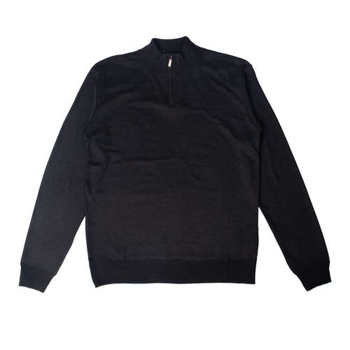 Suéter Masculino Sea Surf Gola Alta Zíper Cinza Escuro