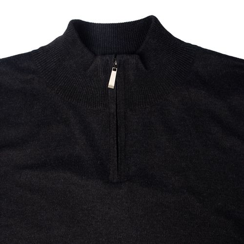 Suéter Masculino Sea Surf Gola Alta Zíper Cinza Escuro
