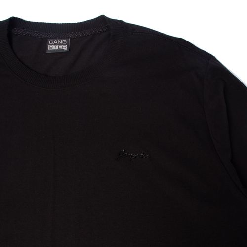 Camiseta Masculina Gangster Manga Longa Punho Preto