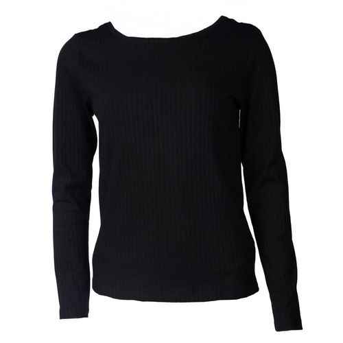Blusa Feminina Giraffe Gola Canoa Texturizada Preto