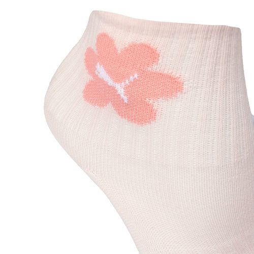 Meia Infantil Puma Kit 3 Cano Longo Detalhes Rosa/Branco