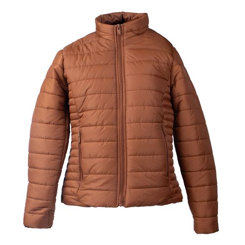 Jaqueta Feminina Blue Rose Puffer Zíper Estruturada Marrom