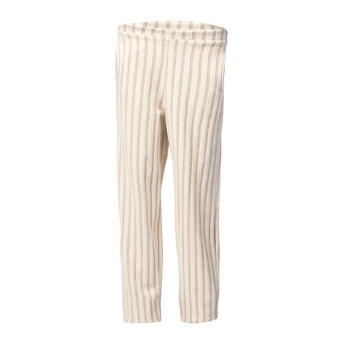 Calça Feminina Giraffe Reta Listras Bege Claro