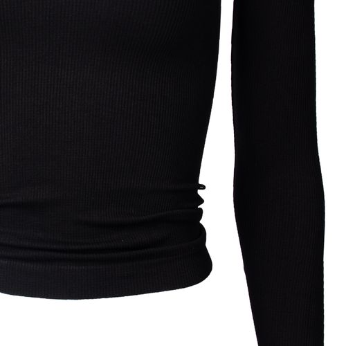 Blusa Feminina Blue Rose Malha Canelada Preto