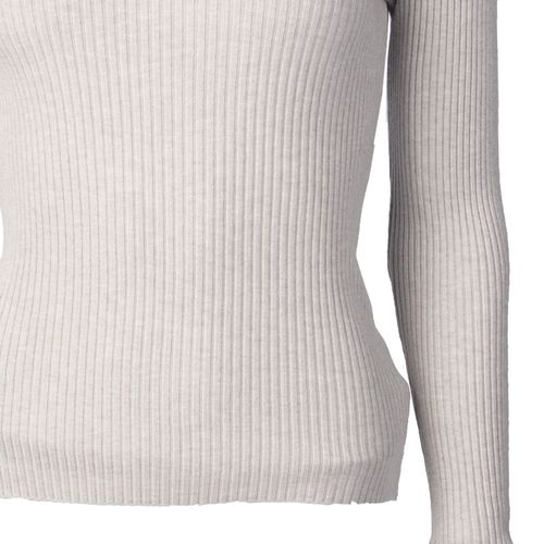 Suéter Feminino Sea Surf Canelado Gola Careca Cinza