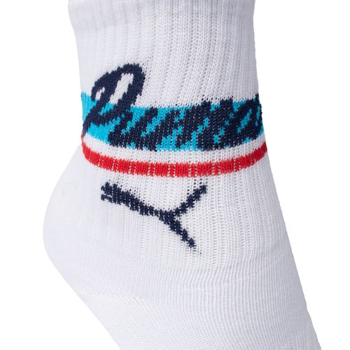 Meia Infantil Puma Kit 3 Cano Longo Logo Discreto Colorido