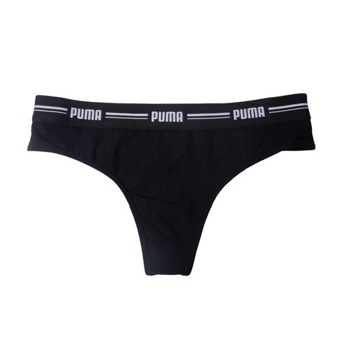 Calcinha Feminina Puma Fio Dental Elástico Logo Preto