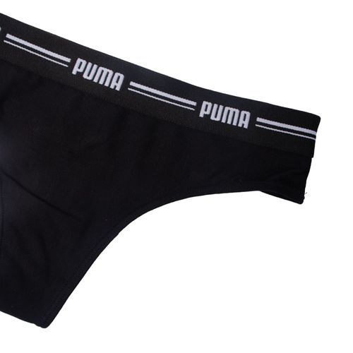 Calcinha Feminina Puma Fio Dental Elástico Logo Preto