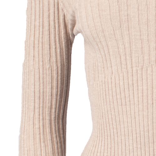 Blusa Feminina Blue Rose Malha Canelado Nude