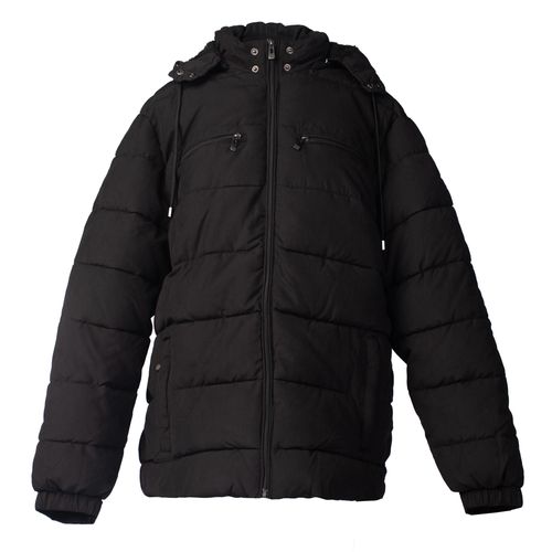 Jaqueta Masculina Sea Surf Puffer Capuz Bolsos Preto