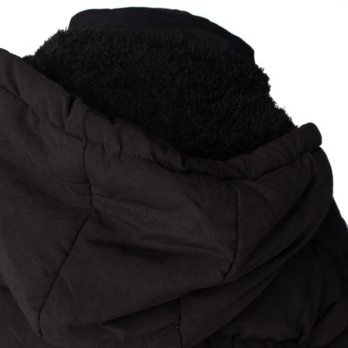 Jaqueta Masculina Sea Surf Puffer Capuz Bolsos Preto