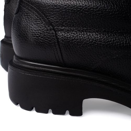 Coturno Feminino Pegada Couro Soft Touch Cano Médio Preto