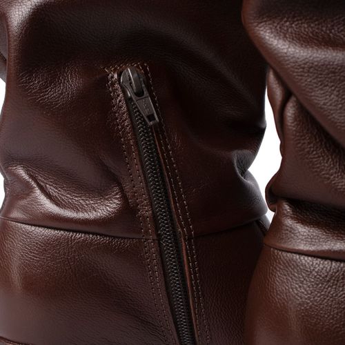 Bota Feminina Pegada Couro Soft Touch Salto Bloco Marrom