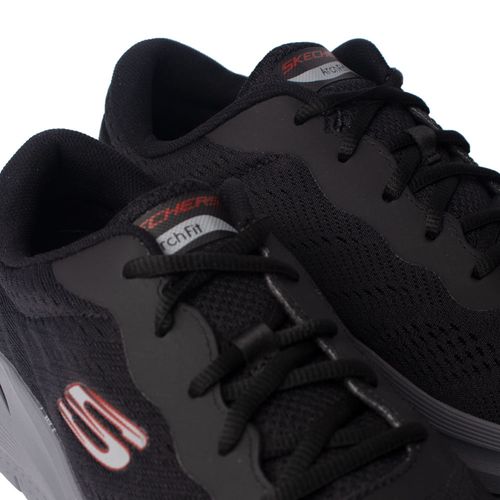 Tênis Masculino Skechers Arch Fit Respirável Preto