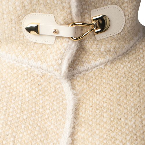 Capa Feminina Biamar Tricot Retangular Bege Mesclado