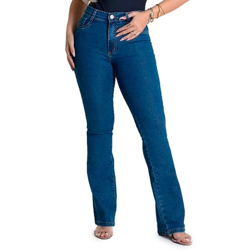 Calça Jeans Feminina Sawary Boot Cut Lavagem Clara Azul