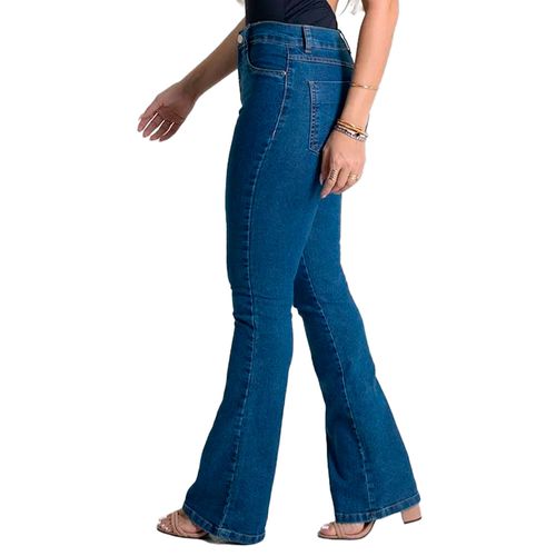 Calça Jeans Feminina Sawary Boot Cut Lavagem Clara Azul
