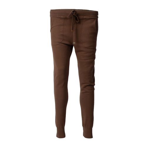 Calça de Moletom Feminina Biamar Acabamento Canelado Café