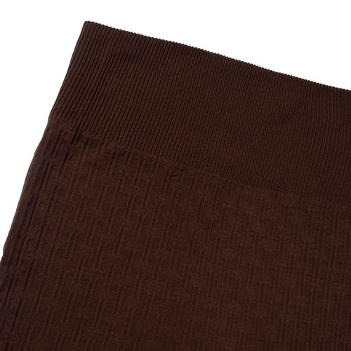 Legging Feminina #MO Peluciada Cós Alto Texturizada Marrom