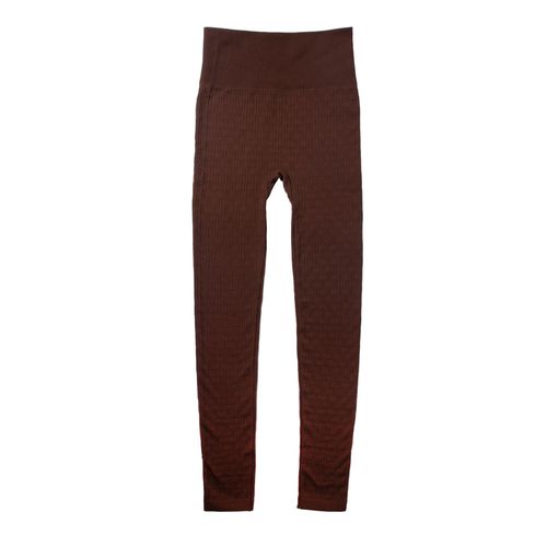 Legging Feminina #MO Peluciada Cós Alto Texturizada Marrom
