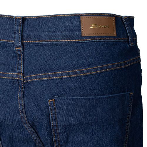 Calça Jeans Feminina Sawary Plus Size Reta Azul Escuro