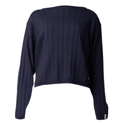 Blusa Feminina Biamar Malha Canelada Azul Escuro