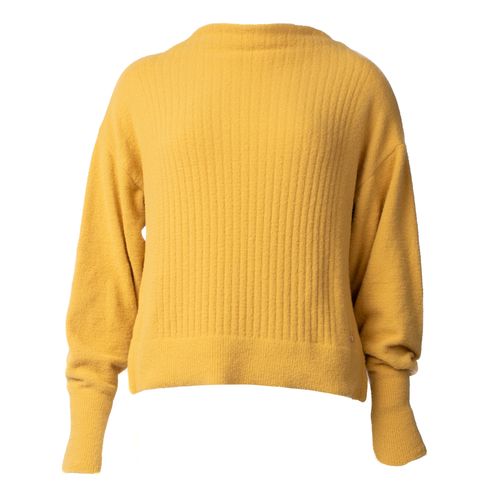 Blusa Feminina Biamar Tricot Fio Pluma Mostarda