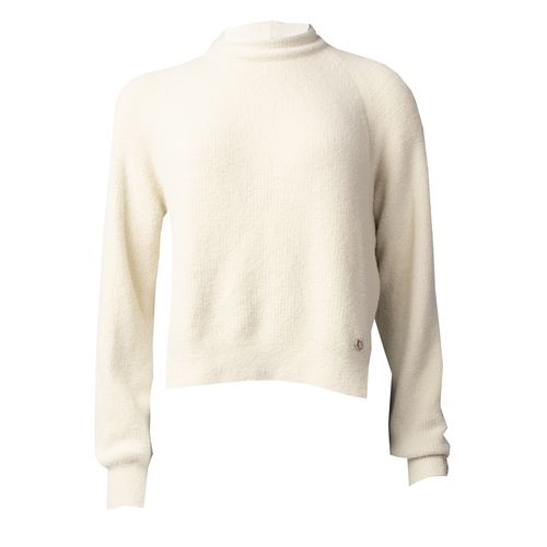 Blusa Feminina Biamar Fio Pluma Punho Canelado Bege Claro