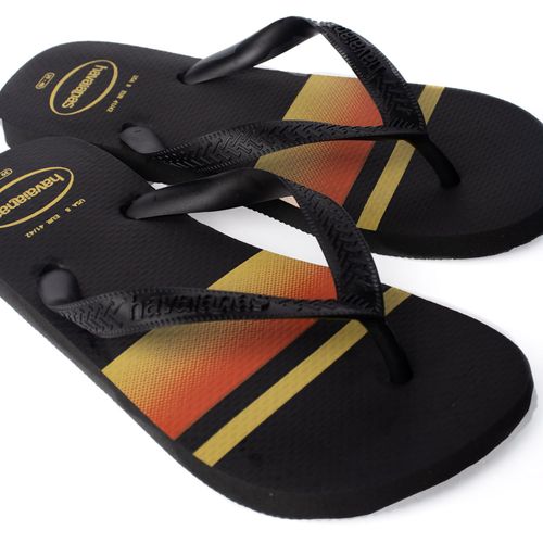 Chinelo Masculino Havaianas Top Basic Estampa Listras Preto