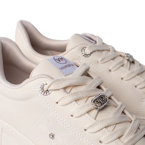 Tênis Feminino Via Marte Casual Pedrarias Off White