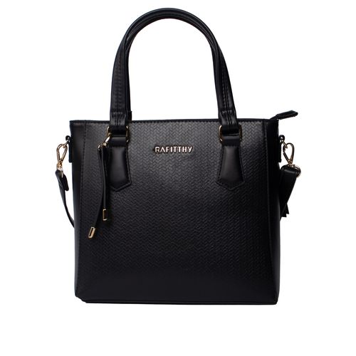 Bolsa Feminina Rafitthy Tote Média Adereço Alça Removível Preto
