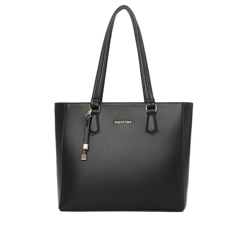 Bolsa Feminina Rafitthy Tote Clássica Adereço Média Preta