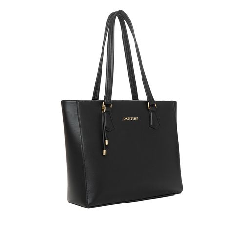 Bolsa Feminina Rafitthy Tote Clássica Adereço Média Preta