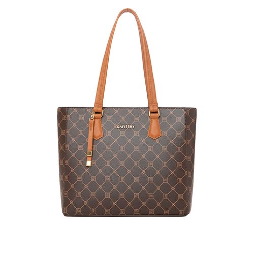Bolsa Feminina Rafitthy Tiracolo Grande Monograma Marrom