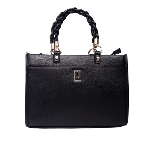 Bolsa Feminina WJ Tiracolo Grande Alça Trançada Preta