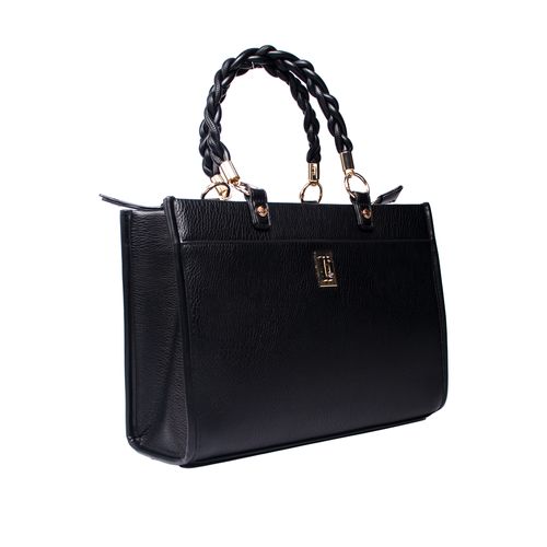 Bolsa Feminina WJ Tiracolo Grande Alça Trançada Preta