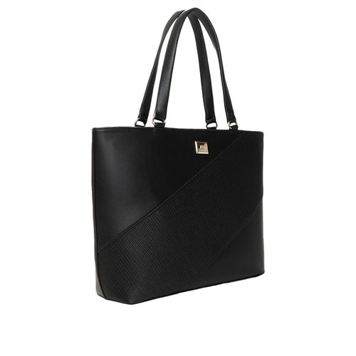 Bolsa Feminina Rafitthy Tote Grande Texturizada Preta