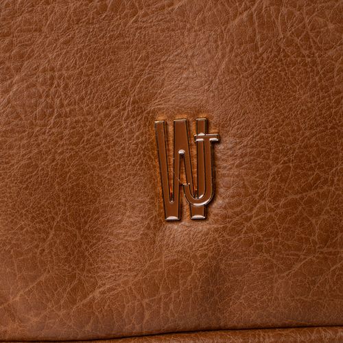 Bolsa Feminina WJ Tiracolo Grande Texturizada Caramelo