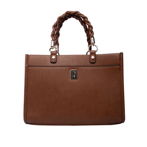 Bolsa Feminina WJ Tiracolo Grande Alça Trançada Marrom