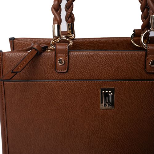 Bolsa Feminina WJ Tiracolo Grande Alça Trançada Marrom