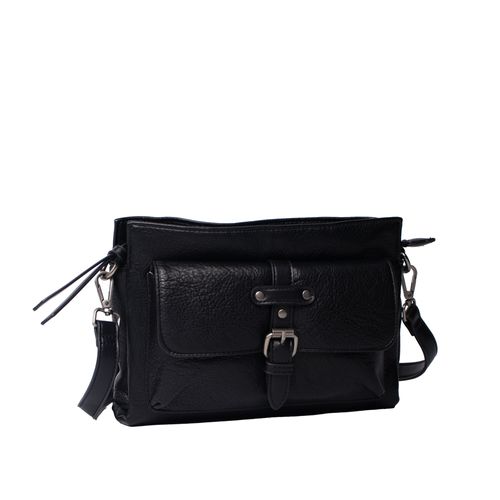 Bolsa Feminina WJ Transversal Fivela Pequena Preta