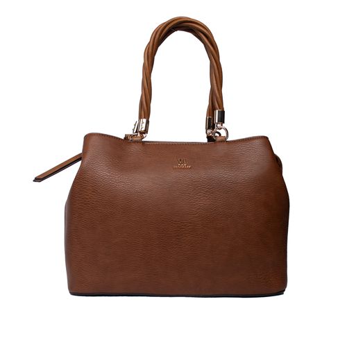 Bolsa Feminina WJ Tiracolo Média Texturizada Caramelo